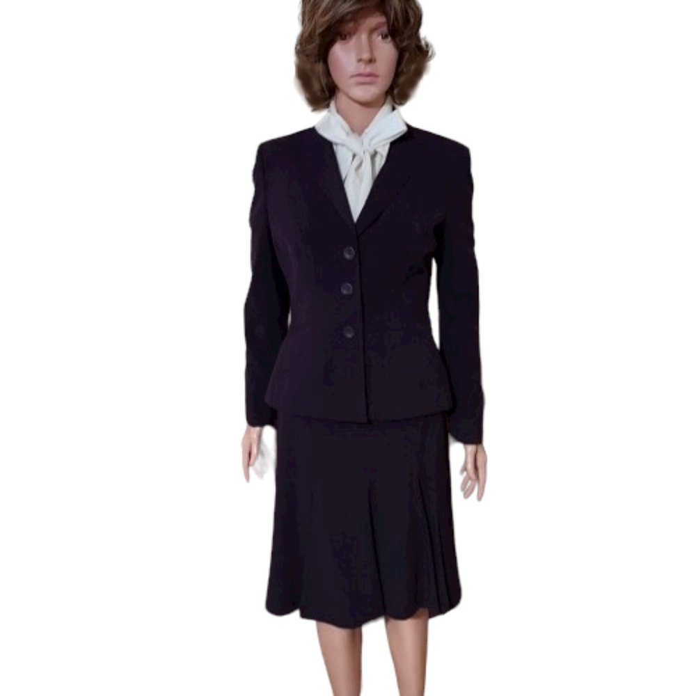 VINTAGE WORTHINGTON WORKS DEEP PURPLE SKIRT SUIT SIZE 4 NWOT